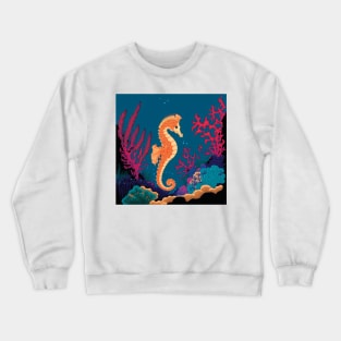 Beautiful Seahorse in Coral Design Crewneck Sweatshirt